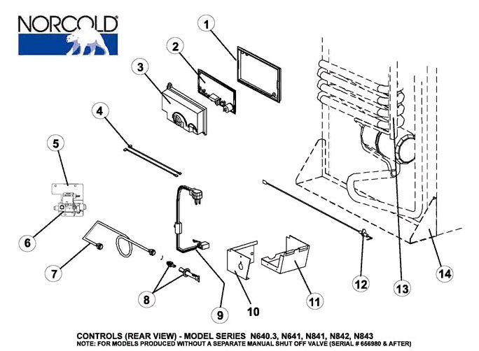 Norcold N640.3 Controls Rear View | High Sky RV Parts